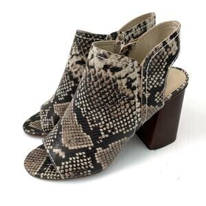 Treasure & Bond snake pattern stacked heel peep toes shoes size 8.5